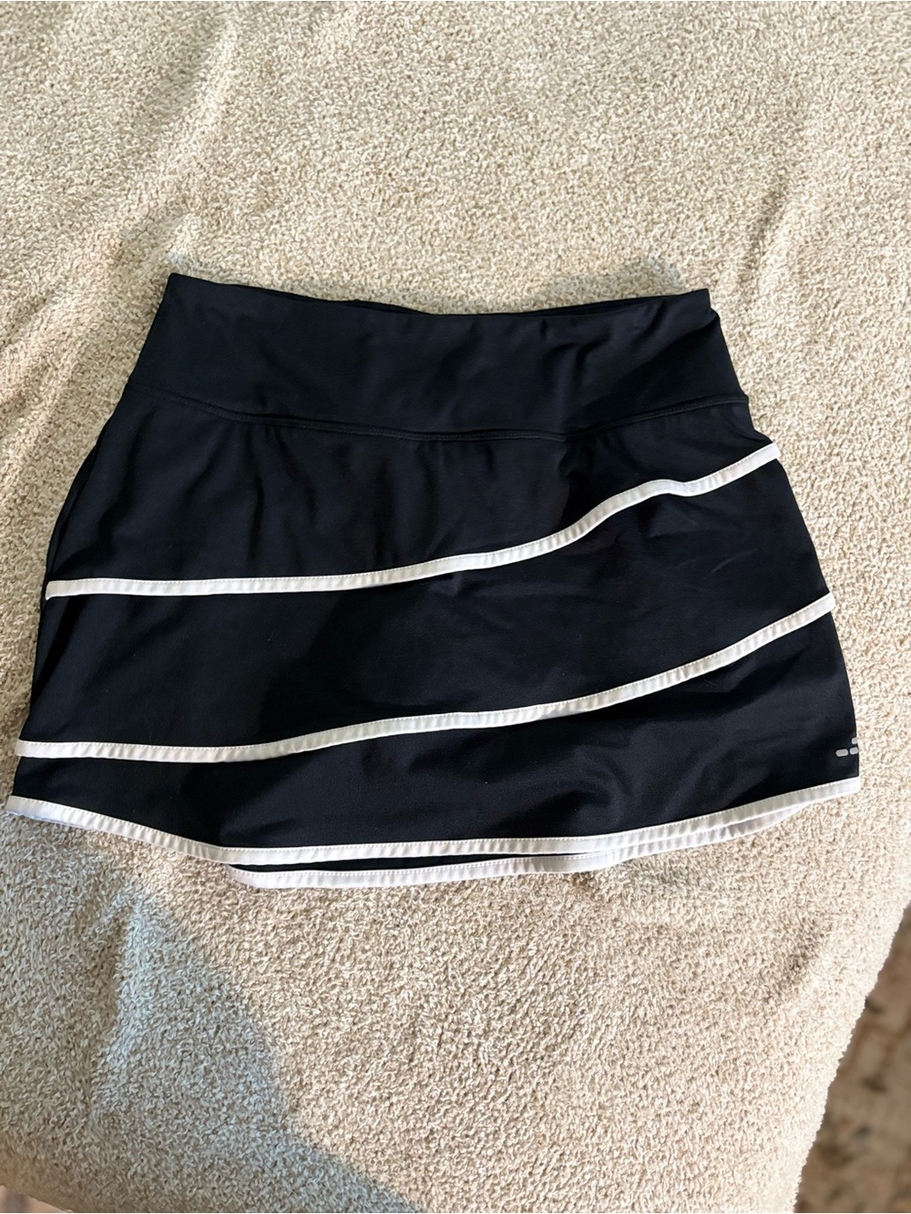 bcg Black Athletic Skort with White Logo Detail
